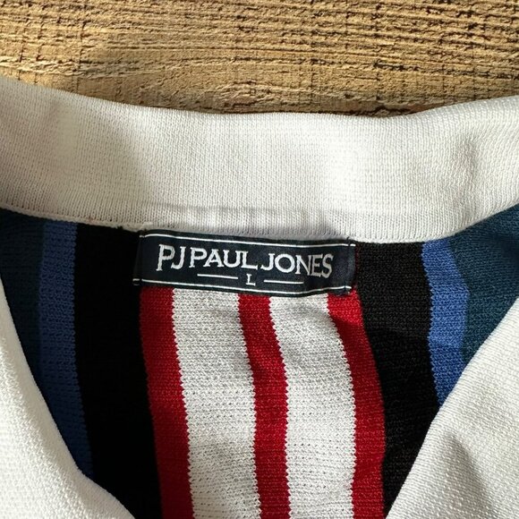 PJ Paul Jones Mens Striped Short Sleeve Button-Up Shirt - L - Picture 4 of 6